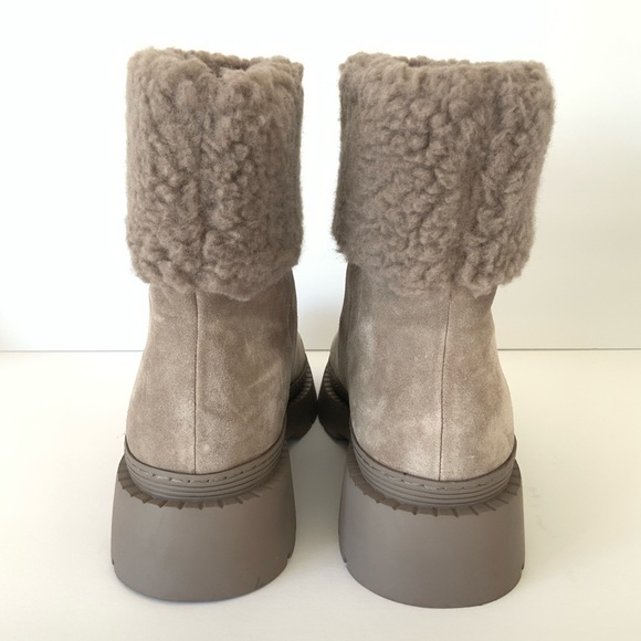 Marc Fisher Vina Light Natural Suede Short Lug Sole Boots Women’s Size 9.5 NWOB - Picture 14 of 16